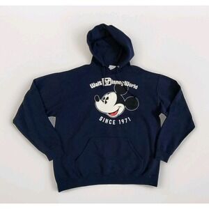 Disney Hoodie Walt Disney World Disney Parks Sweatshirt Navy Blue Graphic Sz XL
